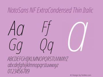 Noto Sans ExtraCondensed Thin Italic Nerd Font Complete Windows Compatible Version 2.000;GOOG;noto-source:20170915:90ef993387c0; ttfautohint (v1.7)图片样张