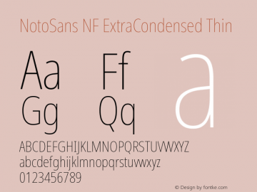 Noto Sans ExtraCondensed Thin Nerd Font Complete Windows Compatible Version 2.000;GOOG;noto-source:20170915:90ef993387c0; ttfautohint (v1.7)图片样张