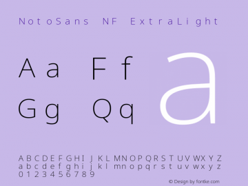 Noto Sans ExtraLight Nerd Font Complete Mono Windows Compatible Version 2.000;GOOG;noto-source:20170915:90ef993387c0; ttfautohint (v1.7)图片样张