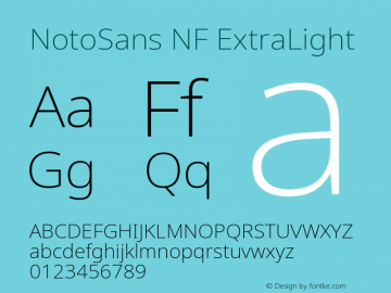 Noto Sans ExtraLight Nerd Font Complete Windows Compatible Version 2.000;GOOG;noto-source:20170915:90ef993387c0; ttfautohint (v1.7)图片样张