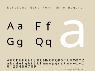 Noto Sans Regular Nerd Font Complete Mono Version 2.000;GOOG;noto-source:20170915:90ef993387c0; ttfautohint (v1.7) Font Sample