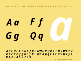 Noto Sans SemiCondensed Bold Italic Nerd Font Complete Mono Windows Compatible Version 2.000;GOOG;noto-source:20170915:90ef993387c0; ttfautohint (v1.7) Font Sample