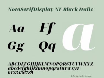 Noto Serif Display Black Italic Nerd Font Complete Windows Compatible Version 2.000;GOOG;noto-source:20170915:90ef993387c0; ttfautohint (v1.7)图片样张