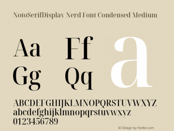 Noto Serif Display Condensed Medium Nerd Font Complete Version 2.000;GOOG;noto-source:20170915:90ef993387c0; ttfautohint (v1.7) Font Sample