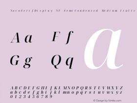 Noto Serif Display SemiCondensed Medium Italic Nerd Font Complete Mono Windows Compatible Version 2.000;GOOG;noto-source:20170915:90ef993387c0; ttfautohint (v1.7)图片样张