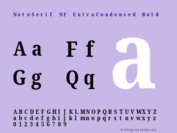 Noto Serif ExtraCondensed Bold Nerd Font Complete Mono Windows Compatible Version 2.000;GOOG;noto-source:20170915:90ef993387c0; ttfautohint (v1.7)图片样张