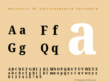 Noto Serif ExtraCondensed ExtraBold Nerd Font Complete Mono Windows Compatible Version 2.000;GOOG;noto-source:20170915:90ef993387c0; ttfautohint (v1.7) Font Sample