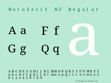 Noto Serif Regular Nerd Font Complete Mono Windows Compatible Version 2.000;GOOG;noto-source:20170915:90ef993387c0; ttfautohint (v1.7) Font Sample