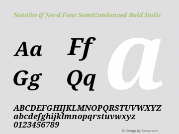 Noto Serif SemiCondensed Bold Italic Nerd Font Complete Version 2.000;GOOG;noto-source:20170915:90ef993387c0; ttfautohint (v1.7)图片样张