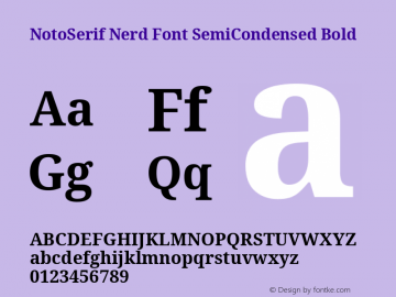 Noto Serif SemiCondensed Bold Nerd Font Complete Version 2.000;GOOG;noto-source:20170915:90ef993387c0; ttfautohint (v1.7) Font Sample