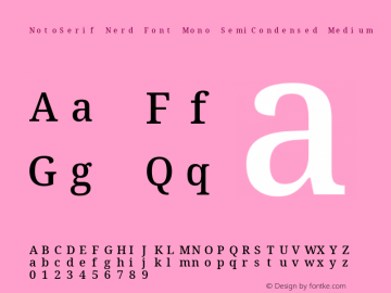 Noto Serif SemiCondensed Medium Nerd Font Complete Mono Version 2.000;GOOG;noto-source:20170915:90ef993387c0; ttfautohint (v1.7)图片样张