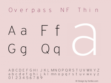 Overpass Thin Nerd Font Complete Mono Windows Compatible Version 3.000;DELV;Overpass Font Sample