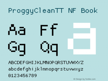 ProggyCleanTT Nerd Font Complete Mono Windows Compatible 2004/04/15图片样张