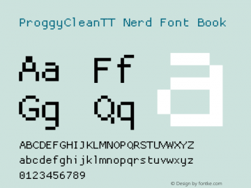 ProggyCleanTT Nerd Font Complete 2004/04/15 Font Sample