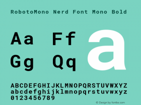 Roboto Mono Bold Nerd Font Complete Mono Version 2.000986; 2015; ttfautohint (v1.3) Font Sample