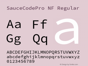 Sauce Code Pro Nerd Font Complete Mono Windows Compatible Version 2.030;PS 1.000;hotconv 16.6.51;makeotf.lib2.5.65220图片样张