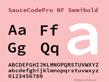 Sauce Code Pro Semibold Nerd Font Complete Windows Compatible Version 2.030;PS 1.000;hotconv 16.6.51;makeotf.lib2.5.65220 Font Sample