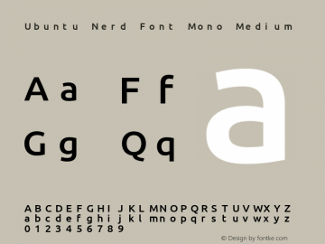 Ubuntu Medium Nerd Font Complete Mono 0.83 Font Sample