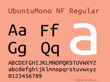 Ubuntu Mono Nerd Font Complete Windows Compatible Version 0.80 Font Sample