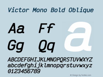 Victor Mono Bold Oblique Version 1.310图片样张