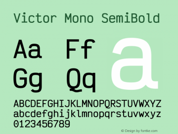 Victor Mono SemiBold Version 1.310图片样张