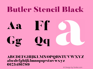 ButlerStencil-Black 1.000 Font Sample
