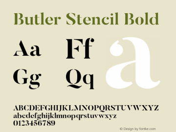ButlerStencil-Bold 1.000 Font Sample