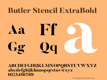 ButlerStencil-ExtraBold 1.000 Font Sample