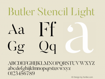 ButlerStencil-Light 1.000 Font Sample