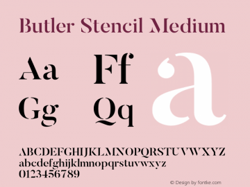 ButlerStencil-Medium 1.000 Font Sample