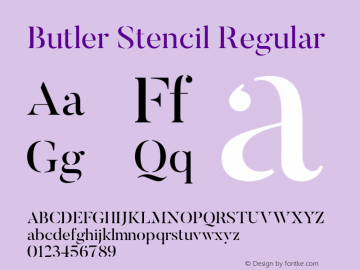 ButlerStencil 1.000 Font Sample