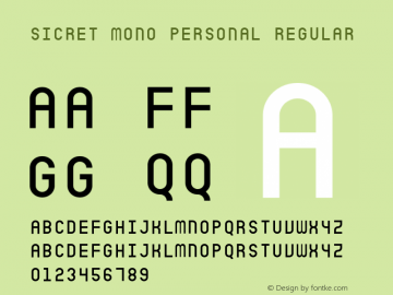 SicretMonoPERSONAL 1.0 Font Sample