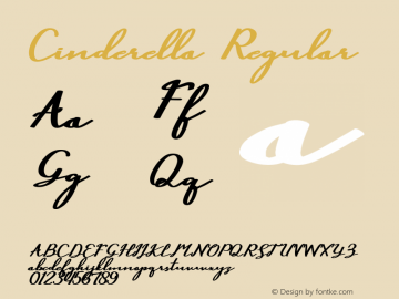 Cinderella Version 1.000 Font Sample