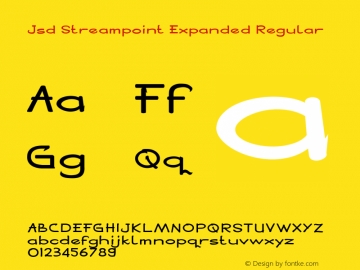 Jsd Streampoint Expanded Regular Version 1.000 Font Sample