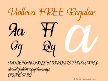 Violleva FREE Version 1.00;May 12, 2020;FontCreator 11.5.0.2422 64-bit图片样张