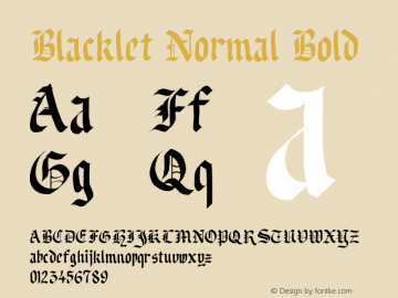 Blacklet-NormalBold 1.000 Font Sample