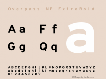 Overpass ExtraBold Nerd Font Complete Mono Windows Compatible Version 3.000;DELV;Overpass Font Sample