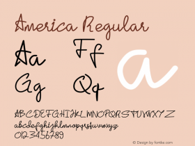 America Version 1.00;May 20, 2020;FontCreator 12.0.0.2565 64-bit Font Sample