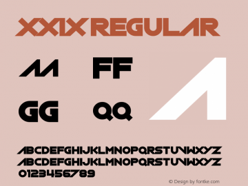 XXIX Version 1.00;May 14, 2020;FontCreator 11.5.0.2430 64-bit Font Sample