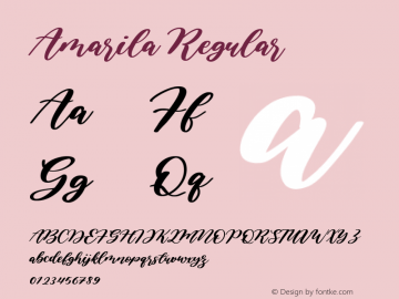 Amarila Version 1.00;May 16, 2020;FontCreator 11.5.0.2430 64-bit Font Sample