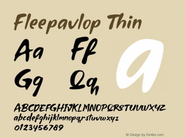 Fleepavlop Thin Version 1.00;May 6, 2020;FontCreator 12.0.0.2563 64-bit图片样张