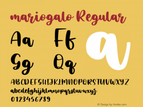 mariogalo Version 1.00;May 17, 2020;FontCreator 11.5.0.2430 64-bit Font Sample