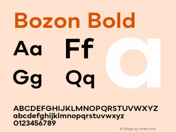 Bozon Bold Version 1.000;PS 001.000;hotconv 1.0.88;makeotf.lib2.5.64775图片样张