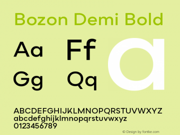 Bozon Demi Bold Version 1.000;PS 001.000;hotconv 1.0.88;makeotf.lib2.5.64775图片样张