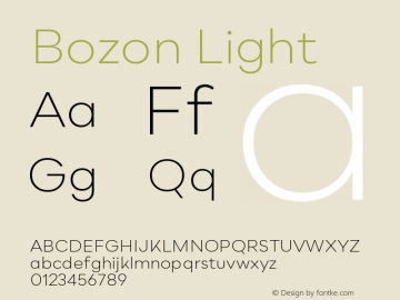 Bozon Light Version 1.000;PS 001.000;hotconv 1.0.88;makeotf.lib2.5.64775图片样张