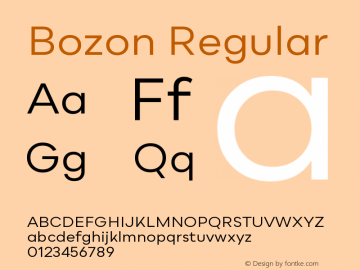Bozon Regular Version 1.000;PS 001.000;hotconv 1.0.88;makeotf.lib2.5.64775图片样张