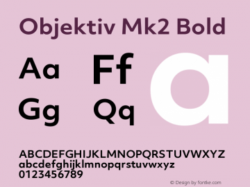 ObjektivMk2-Bold Version 1.001 | w-rip DC20171025 Font Sample