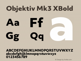 ObjektivMk3-XBold Version 1.001 | w-rip DC20171025 Font Sample