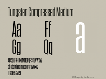 TungstenCompressed-Medium Version 1.311 | wf-rip DC20121005 Font Sample