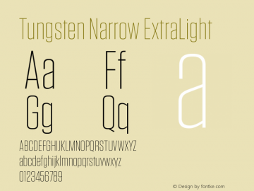TungstenNarrow-ExtraLight Version 1.311 | wf-rip DC20121005 Font Sample